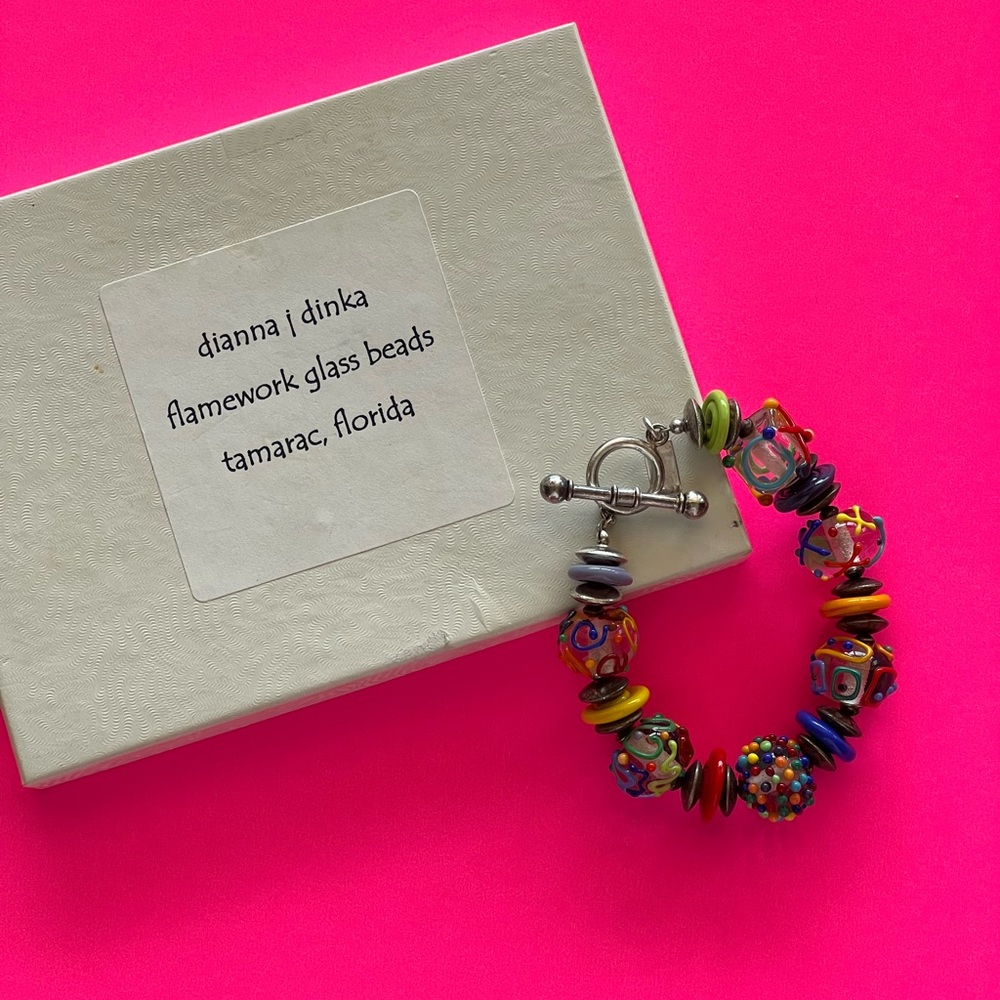 DIANNA J DINKA Clear Bead Scribble Bracelet